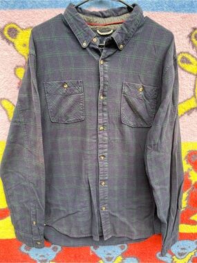 Roark Revival Navy Green Plaid Flannel Shirt XL Artifacts of Adventure